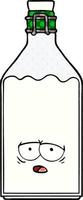 cartone animato vecchio latte bottiglia vettore