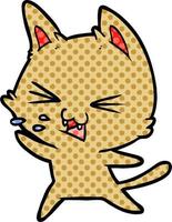 cartone animato gatto sibilo vettore
