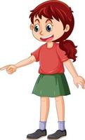 un' ragazza con rosso capelli cartone animato personaggio vettore
