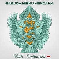 statua di Garuda wisnu kencana cartone animato, bali Indonesia. vettore illustrazione