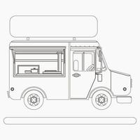 modificabile lato Visualizza mobile cibo camion vettore illustrazione con cartello tavola nel schema stile per opera d'arte elemento di veicolo o cibo e bevanda attività commerciale relazionato design