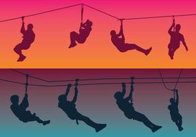 Silhouette Zipline vettore