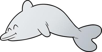 contento cartone animato delfino vettore