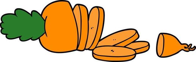 cartone animato carota tritato vettore