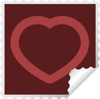 cuore simbolo grafico piazza etichetta francobollo vettore