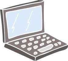 piatto colore illustrazione cartone animato il computer portatile computer vettore
