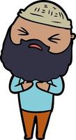 cartone animato uomo con barba vettore