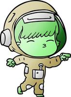 cartone animato curioso astronauta vettore