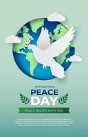internazionale giorno di pace manifesto modello vettore