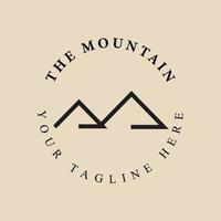 montagna linea arte logo, icona e simbolo, vettore illustrazione design