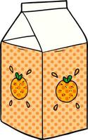 cartone animato arancia succo scatola di cartone vettore