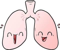 cartone animato contento polmoni vettore