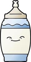 cartone animato contento acqua bottiglia vettore