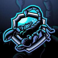 scorpione mascotte. esport logo design vettore