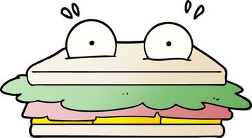 Sandwich cartone animato personaggio vettore