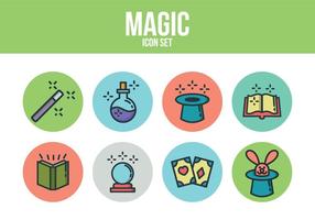 Set di icone magiche gratis vettore