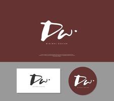 dw iniziale grafia o manoscritto logo per identità. logo con firma e mano disegnato stile. vettore
