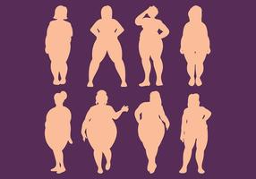 Vettore libero delle icone delle donne grasse