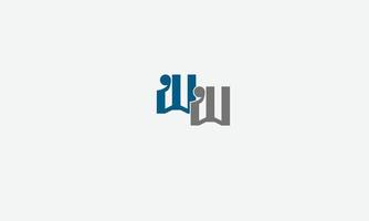 alfabeto lettere iniziali monogramma logo ww vettore