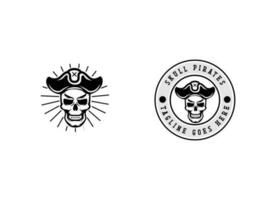 cranio pirati logo design modello vettore