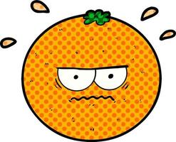 cartone animato arrabbiato arancia vettore