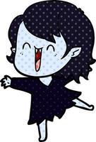carino cartone animato contento vampiro ragazza vettore
