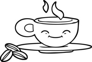 cartone animato caffè espresso boccale vettore