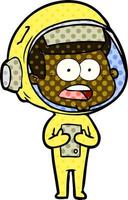 cartone animato sorpreso astronauta vettore