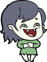 cartone animato ridendo vampiro ragazza vettore