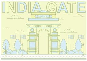 Illustrazione di India Gate gratis vettore