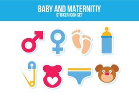 Set di icone per neonati e maternità vettore