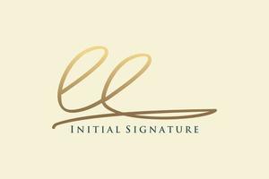 iniziale ll lettera firma logo modello elegante design logo. mano disegnato calligrafia lettering vettore illustrazione.