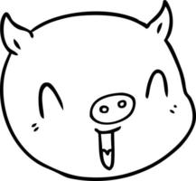cartone animato maiale viso vettore