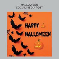 design di post sui social media di halloween vettore