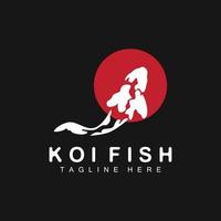 koi pesce logo disegno, Cinese fortunato e trionfo ornamentale pesce vettore, azienda marca oro pesce icona vettore