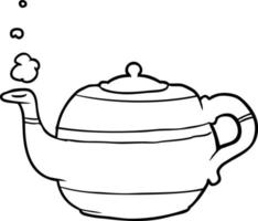 linea disegno di un' tè pentola vettore