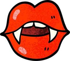 grunge strutturato illustrazione cartone animato vampiro bocca vettore