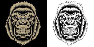 arrabbiato gorilla testa vettore illustrazione