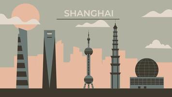 illustrazione della città di shanghai vettore