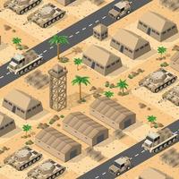 sfondo 3d illustrazione esercito armato truppe isometrico armato militare trasporto oggetti e guerra attrezzatura vigore grafico elementi serbatoio macchina vettore