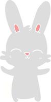 carino piatto colore illustrazione cartone animato coniglio vettore