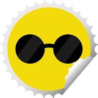 occhiali da sole grafico vettore illustrazione il giro etichetta francobollo