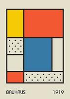 poster di design geometrico vintage minimale anni '20, arte della parete, modello, layout con elementi di forme primitive. sfondo del modello retrò bauhaus, cerchio astratto vettoriale, triangolo e linea quadrata arte. vettore