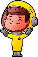 contento cartone animato astronauta vettore