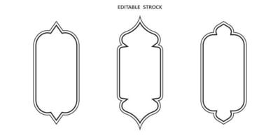 islamico vettore forma di un' finestra o porta arco. arabo telaio impostare. Ramadan kareem modificabile schema icona