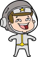 cartone animato ridendo astronauta vettore