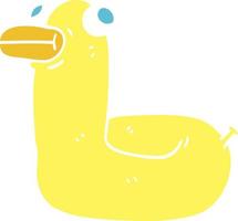 piatto colore illustrazione cartone animato giallo squillare anatra vettore