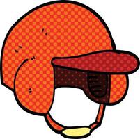 comico libro stile cartone animato baseball casco vettore