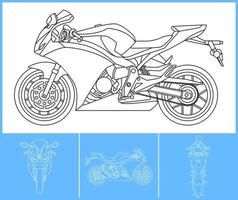 il motore sport modello. mezzi di trasporto schema ictus modello. blu Stampa disposizione. in forma per ordito etichetta, aria spazzola, vinili, ricolorare progetto. vettore eps 10.