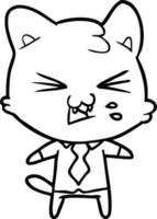 cartone animato gatto sibilo vettore